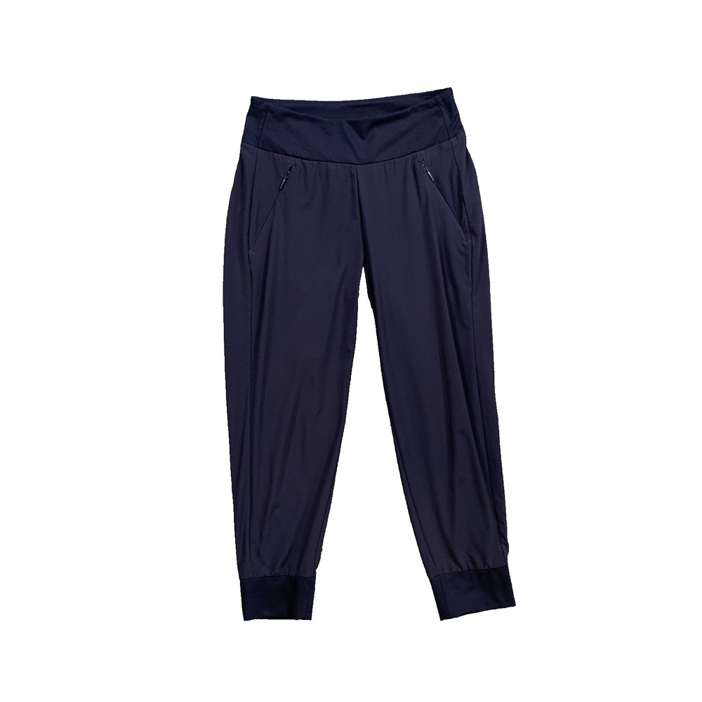 Athleta Jogger Womens 2 Navy Soho Cropped Tapered Wide Waistband Pull On Stretch